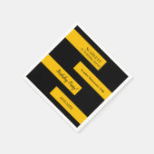 Serviette En Papier Mini noir et or élégant chic 50e anniversaire (Coin)