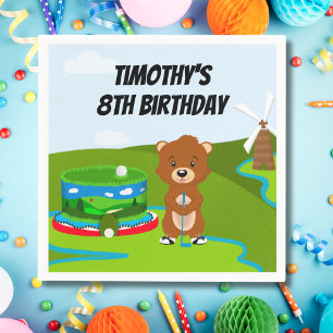Serviette En Papier Mini Putt Putt Anniversaire Mignon Gopher Fête Enf