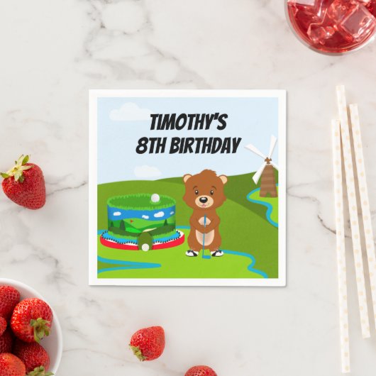 Serviette En Papier Mini Putt Putt Anniversaire mignonne Gopher (En situation)