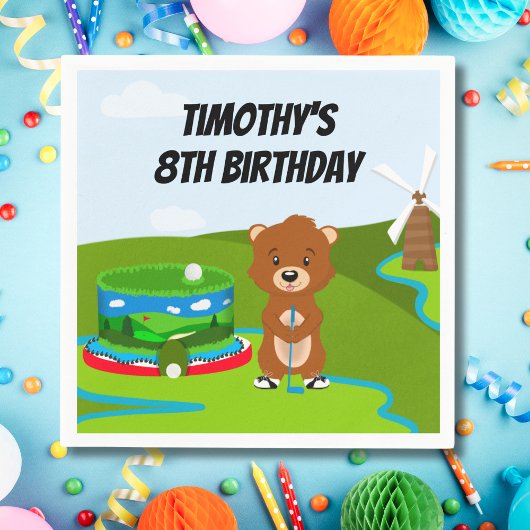 Serviette En Papier Mini Putt Putt Anniversaire mignonne Gopher