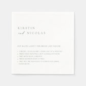 Serviette En Papier Mini Sage Vert Mariage Fun Facts Napkins (Devant)