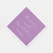 Serviette En Papier Mini-script Calligraphie Lavender Mariage Nap (Coin)