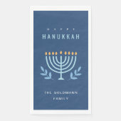 Serviette En Papier Miniature Bleue Simple Limite Bougies Bonne Hanouk (Devant)