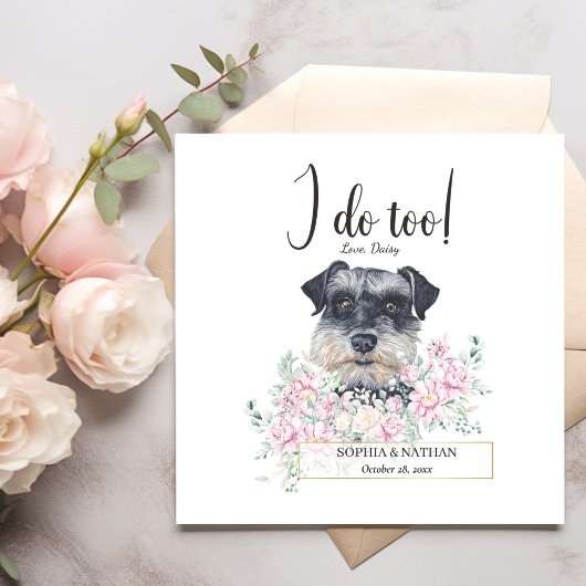 Serviette En Papier Miniature Schnauzer Chien Mariage Cocktail Cocktai