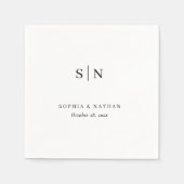 Serviette En Papier Minimal and Chic | Black and White Wedding (Devant)