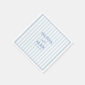 Serviette En Papier Minimal and Chic Blue French Personalized Wedding (Coin)