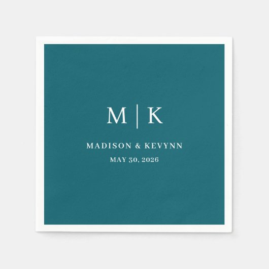 Serviette En Papier Minimal and Chic | Wedding Napkins (Devant)