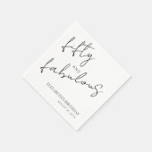 Serviette En Papier Minimal Black White Fifty and Fabulous Birthday (Coin)