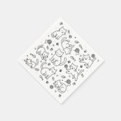 Serviette en papier Minimal Cat Doodle (Coin)