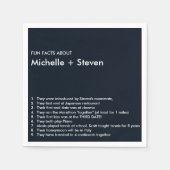 Serviette En Papier Minimal chic bleu foncé | FUN FACT MARIAGE (Devant)