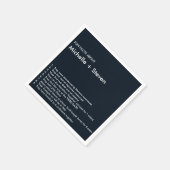 Serviette En Papier Minimal chic bleu foncé | FUN FACT MARIAGE (Coin)