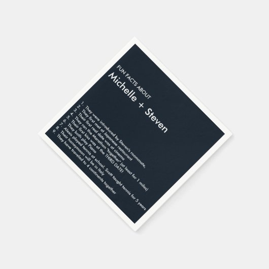 Serviette En Papier Minimal chic bleu foncé | FUN FACT MARIAGE (Coin)