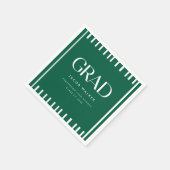 Serviette En Papier Minimal Dark Green Bold Custom Graduation Party (Coin)