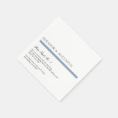 Serviette En Papier Minimal Dusty Blue Simple Moderne Fun Facts Mariag (Coin)