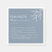 Serviette En Papier Minimal Dusty Blue Trivia Fun Facts Mariage (Devant)