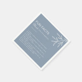Serviette En Papier Minimal Dusty Blue Trivia Fun Facts Mariage (Coin)