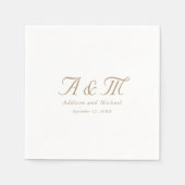 Serviette En Papier Minimal, Élégant, Mariage Monogramme (Devant)
