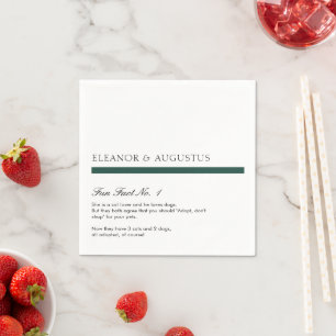 Serviette En Papier Minimal Emerald Green Moderne Fun Faits Mariage