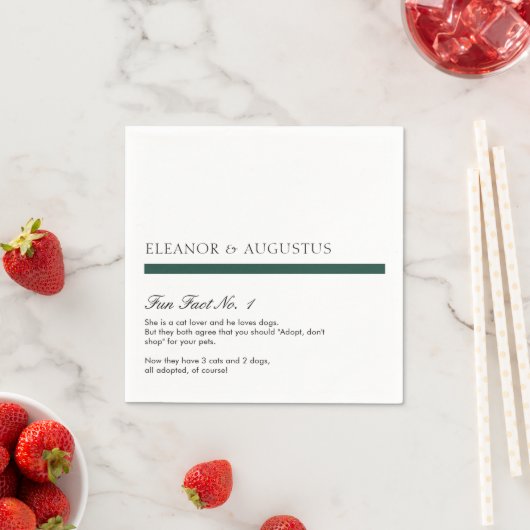 Serviette En Papier Minimal Emerald Green Moderne Fun Faits Mariage (En situation)