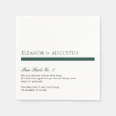 Serviette En Papier Minimal Emerald Green Moderne Fun Faits Mariage (Devant)