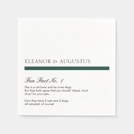 Serviette En Papier Minimal Emerald Green Moderne Fun Faits Mariage (Devant)