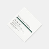 Serviette En Papier Minimal Emerald Green Moderne Fun Faits Mariage (Coin)