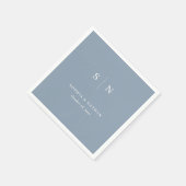 Serviette En Papier Minimal et chic | Dusty Blue Mariage (Coin)
