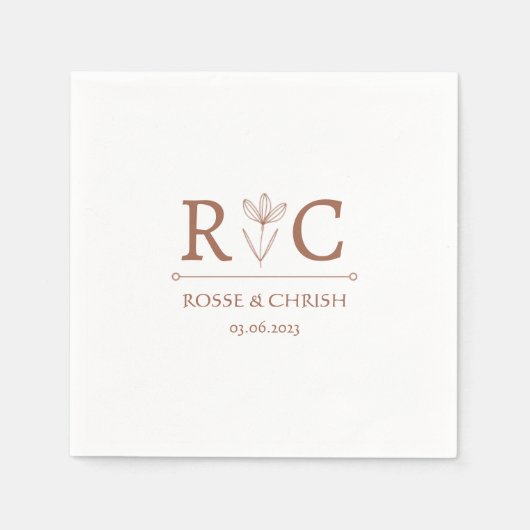 Serviette En Papier Minimal et chic | MARIAGE (Devant)