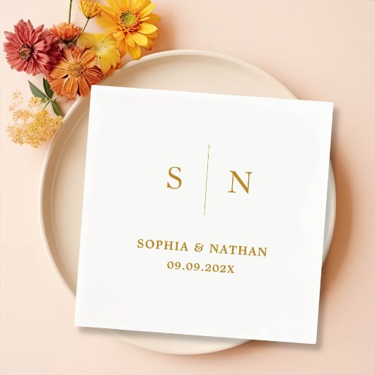 Serviette En Papier Minimal et chic | MARIAGE
