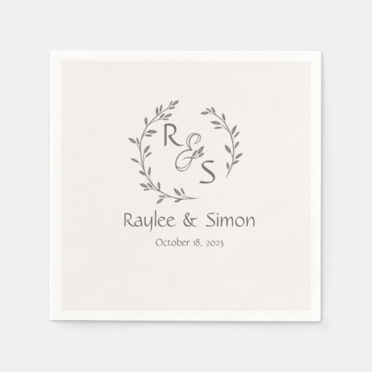 Serviette En Papier Minimal et chic | MARIAGE (Devant)