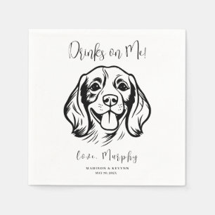 Serviette En Papier Minimal et chic Mariage de chien serviettes