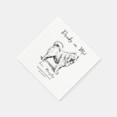 Serviette En Papier Minimal et chic | Mariage de chien serviettes (Coin)