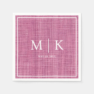 Serviette En Papier Minimal et chic Mariage de tissu Denim rose