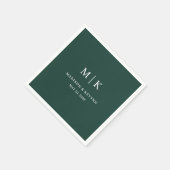 Serviette En Papier Minimal et chic | Mariage noir et blanc (Coin)