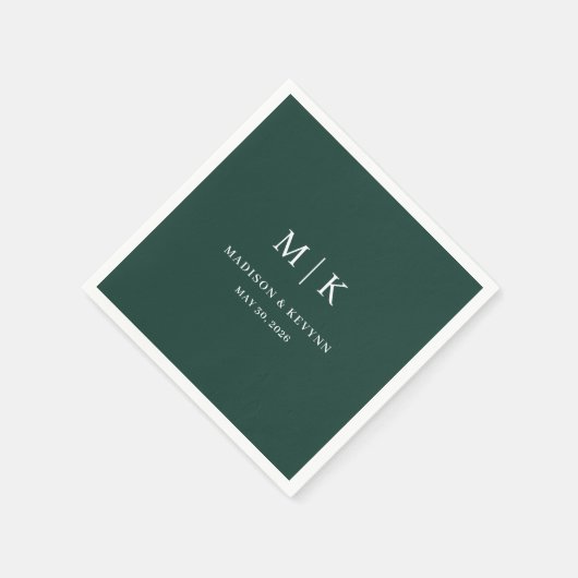 Serviette En Papier Minimal et chic | Mariage noir et blanc (Coin)