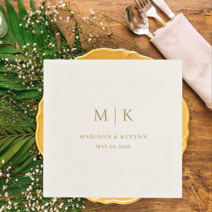 Serviette En Papier Minimal et chic Napkins Mariage