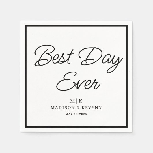 Serviette En Papier Minimal et chic | Napkins Mariage (Devant)