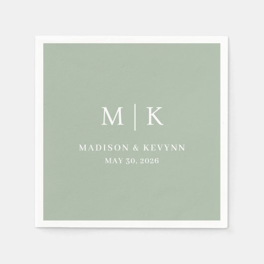 Serviette En Papier Minimal et chic | Napkins Mariage (Devant)