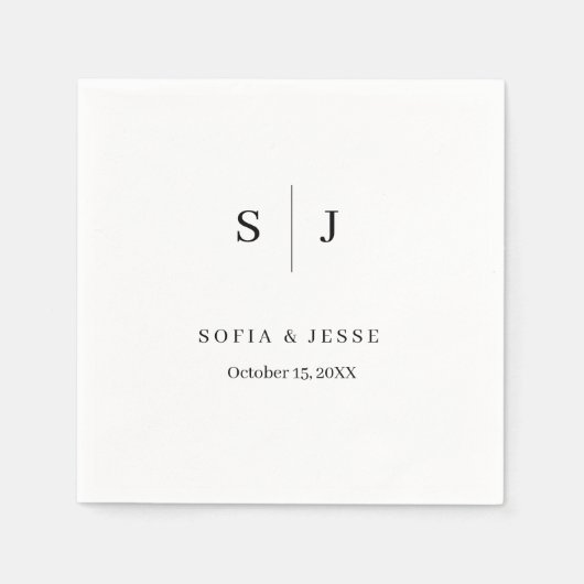 Serviette En Papier Minimal et chic | Papier Mariage Napkin (Devant)