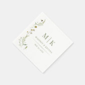 Serviette En Papier Minimal et chic | Serviettes Mariages florales (Coin)