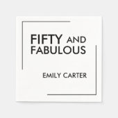 Serviette En Papier Minimal Fifty and Fabulous 50th Birthday Party (Devant)