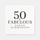 Serviette En Papier Minimal Fifty and Fabulous 50th Birthday Party (Devant)