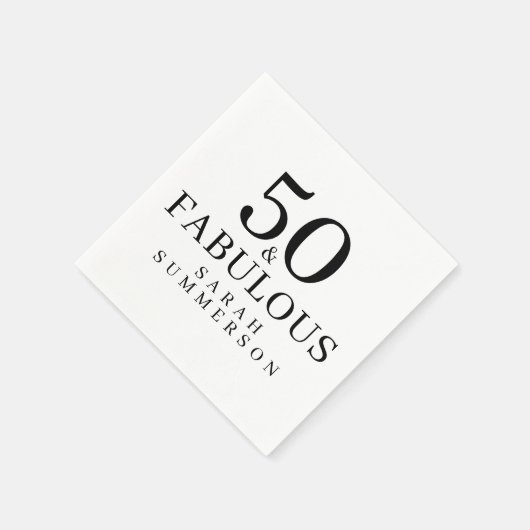 Serviette En Papier Minimal Fifty and Fabulous 50th Birthday Party (Coin)