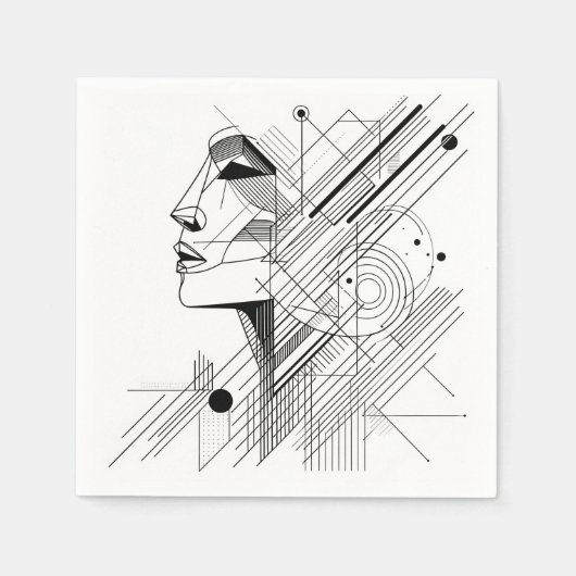 Serviette En Papier Minimal Geometric Face  (Devant)