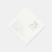 Serviette En Papier Minimal Gras Bleu Dusky Chaque année Anniversaire (Coin)