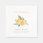 Serviette En Papier Minimal Lemon Botanical Boho Love Merci Mariage (Devant)