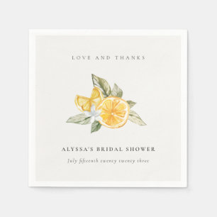 Serviette En Papier Minimal Lemon Botanical Boho Merci Fête des mariée