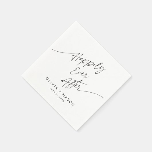 Serviette En Papier Minimal moderne Heureusement Jamais Après Script M (Coin)