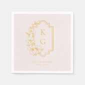 Serviette En Papier Minimal moderne | Mariage de monogramme (Devant)