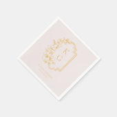 Serviette En Papier Minimal moderne | Mariage de monogramme (Coin)